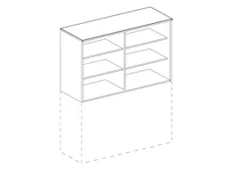 kantoorstelling,opbouwelement,HxBxD 1070x1200x445mm,MS-donkergrijs