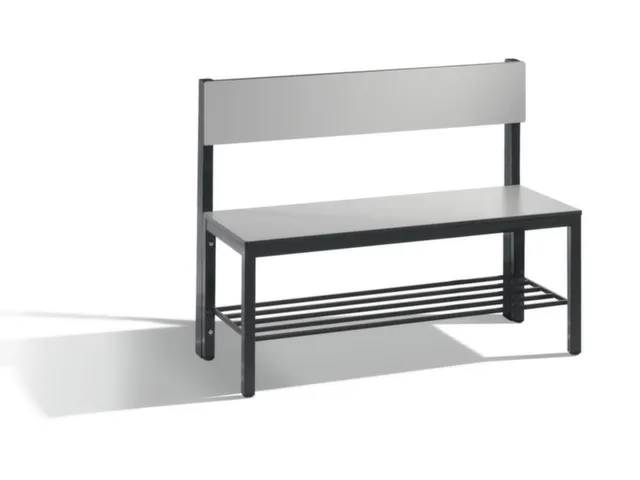 omkleedbank,HxLxD 796x1000x407mm,HPL zilvergrijs,frame staal RAL7021