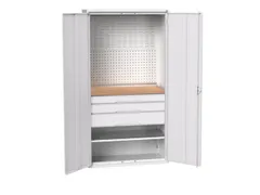 Systeemkast 2000x1050x550mm 1xlegbord 3laden RAL7035