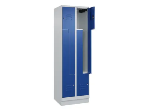 Z-garderobekast,HxBxD 1950x600x500mm,vak B 150/300mm,cil.-slot,sokkel