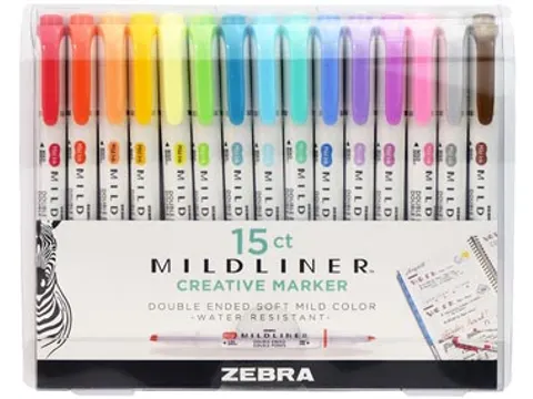 MILDLINER markeerstift 15 x assorti kleuren dubbele punt