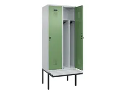 locker met bank,voor scheiding van kleding,HxBxD 2120x800x815mm,2vak