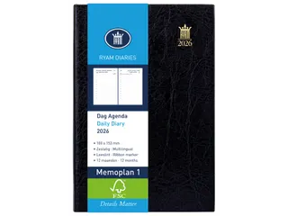 Agenda 2027 Ryam Memoplan 7 Suprema ringplastic 7dagen/2pagina's zwart - 6