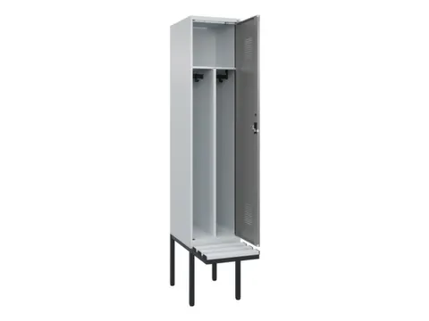 locker met bank,voor scheiding van kleding,HxBxD 2120x400x815mm,1vak