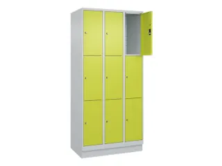 lockerkast,HxBxD 1950x900x500mm,3x3vakken,vak B 300mm,cil.-slot,sokkel - 1