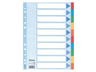 Tabbladen Esselte A4 11-gaats Karton 10-delig Assorti - 1