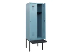 locker met bank,HxBxD 1950x600x815mm,2vak,vak B 300mm,cilinderslot