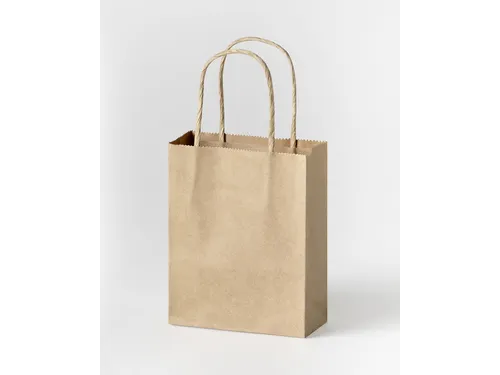 Tas met handvat Folia kraftpapier 125gr 12x15x5.5cm 20 stuks naturel