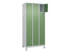 lockerkast,HxBxD 1950x900x500mm,3x5vakken,vak B 300mm,cil.-slot,voeten