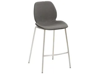 Barkruk mySOLO 4-poten RVS met Zitting stof Antraciet gemêleerd - 2