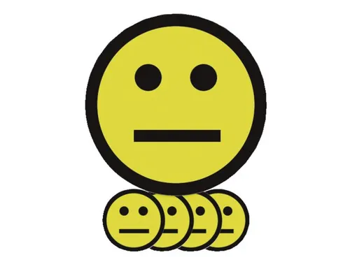 Magneet smiley 25mm emotie neutraal geel 5 stuks