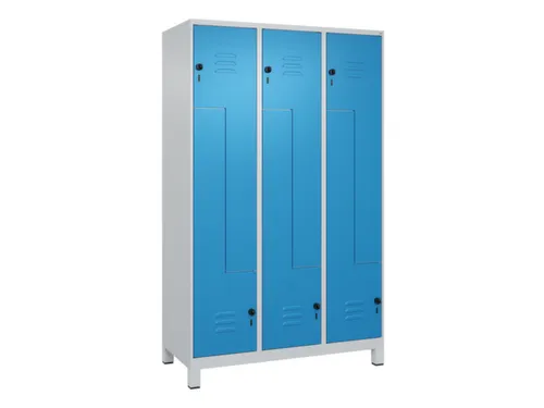 Z-garderobekast,HxBxD 1950x1200x500mm,vak B 200/400mm,draaigrendel