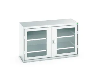 vitrinekast 800x1300x550mm 2xStalen bodem romp RAL7035 front RAL7035 - 1
