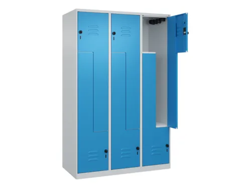 Z-garderobekast,HxBxD 1850x1200x500mm,vak B 200/400mm,draaigrendel