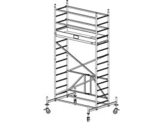 vouwsteiger,werk H 4,8m,steiger H 4m,platform BxD 2000x600mm,aluminium - 2