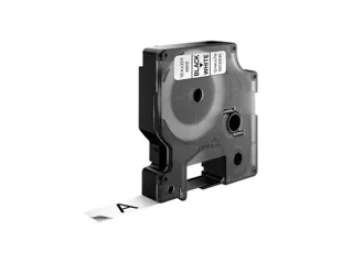 Labeltape Dymo 45013 LabelManager D1 polyester 12mm zwart op wit - 15