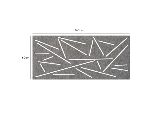 Akoestisch Bureaupaneel met patroon uitsnede 60x160cm Grijs
