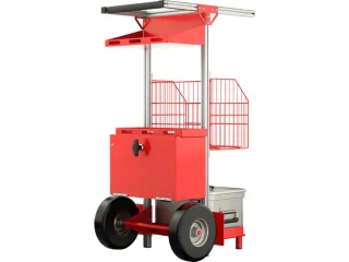 bhv-wagen,draagverm. 51,2kg,PU-banden,HxBxD 1147x570x636mm,aluminium - 2