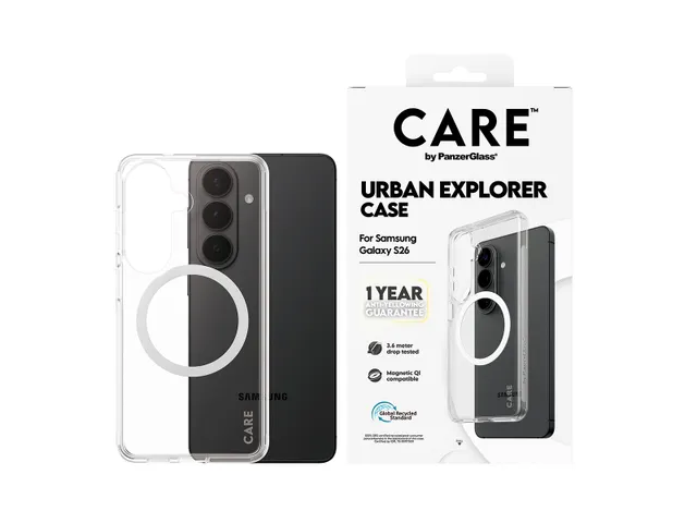 PanzerGlass CARE by Urban Explorer Case Transparent w. White Qi