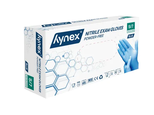 Handschoen Hynex Maat S nitril 100stuks blauw
