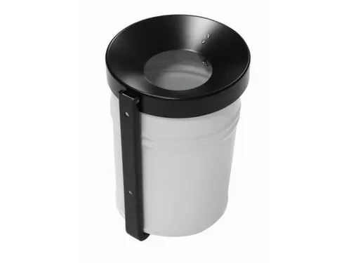 afvalbak,vlamdovend,24l,HxØ 370x295mm,wandmontage,kop zwart