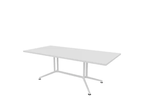 vergadertafel,HxBxD 740x2100x1000mm,rechthoekig,V-vormonderstel wit