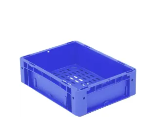 Euronorm Stapelkrat 400x300x120mm Wand Gesloten/bodem Open Blauw 11l - 2