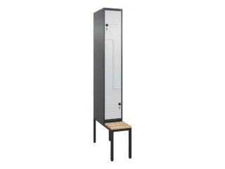 Z-garderobekast,HxBxD 2120x300x815mm,2vak,vak B 300mm,draaigrendel - 1