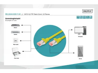 CAT 6 S-FTP patchkabel Cu LSZH AWG 27/7 Lengte 2m 10 stuks Geel - 3