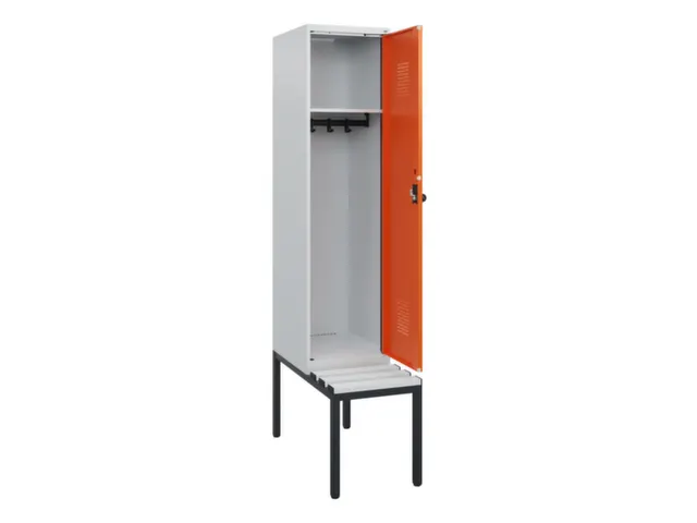 locker met bank,HxBxD 1950x400x815mm,1vak,vak B 400mm,draaigrendel