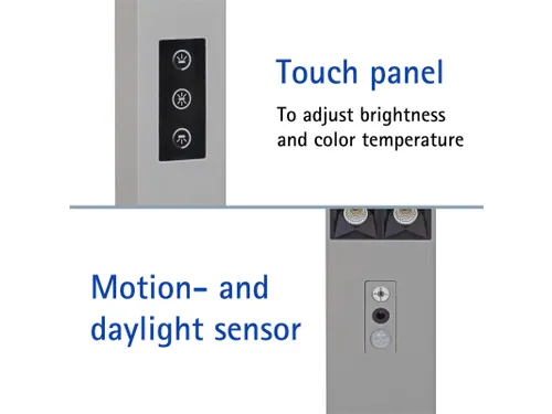 Vloerlamp LED MAULsirius colour vario Zilver dimbaar tafelklem
