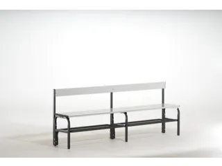omkleedbank,HxLxD 770x1500x375mm,alu. lijsten,frame staal RAL7016 - 2