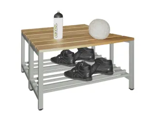 dubbele zitbank,LxD 1000x740mm,houten lijst beuken,onderstel RAL7035 - 2