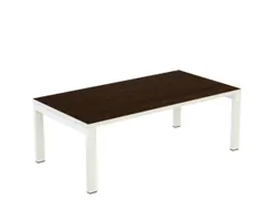 bijzettafel HxBxD 400x1140x600mm rechthoekig wenge 4voeten wit