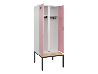 locker met bank,voor scheiding van kleding,HxBxD 2120x800x815mm,2vak - 1