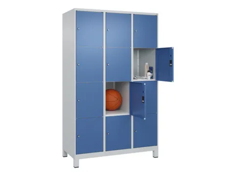 lockerkast,HxBxD 1950x1200x500mm,3x4vakken,vak B 400mm,cil.-slot