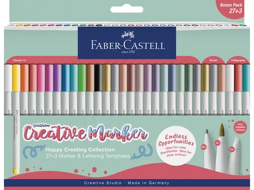 Marker creatief Faber-Castell Goldfaber set a 30 stuks Happy Creating