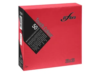 Servet Infibra I-0297 33x33cm 1/4 vouw 2-Laags Rood 900 Stuks - 1