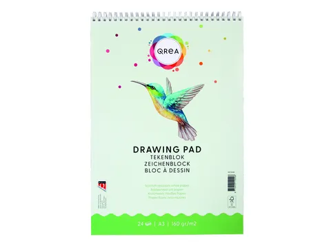 Tekenblok Qrea A3 160gr spiraal
