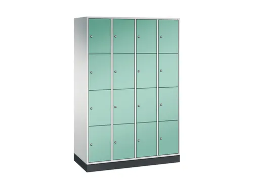 lockerkast,RAL 7035/RAL 7021,HxBxD 1950x1220x500mm,4x4vakken,cil.-slot