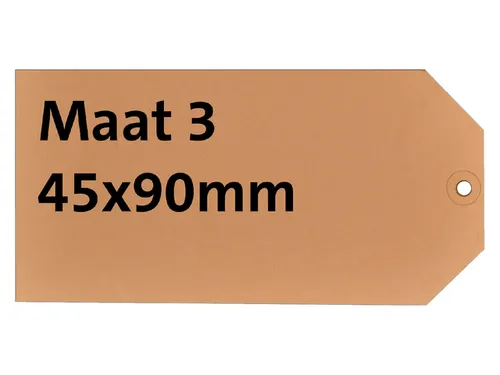 Label karton nr 3 200gr 45x90mm chamois 1000 stuks