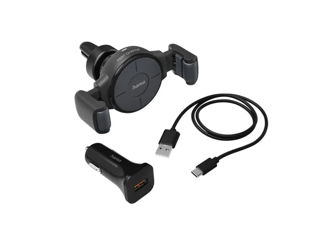 Autolader Hama draadloos QI-Charge 10W antraciet