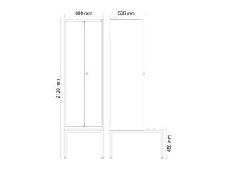 locker met bank,voor scheiding van kleding,HxBxD 2120x600x815mm,2vak - 3