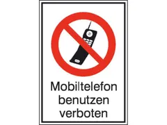 panneau d'interdiction Usage de téléphone portable interdit alu gauf