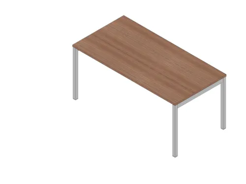 bureau HxBxD 730x1600x800mm blad canaletto-hout 4-voeten aluminium