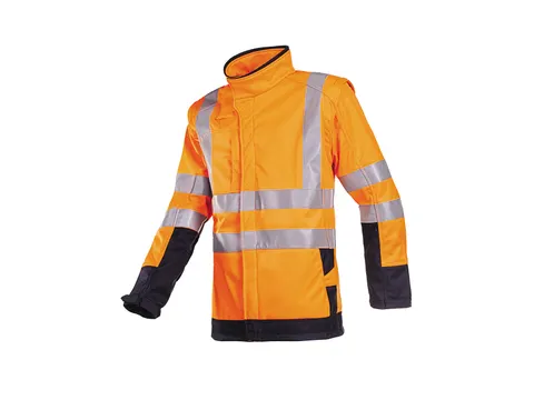 Veste softshell Sioen 9643 Heatherton orange fluo/bleu marine Taille S