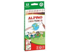 #Kleurpotloden Alpino set a 12st. assorti skin tones