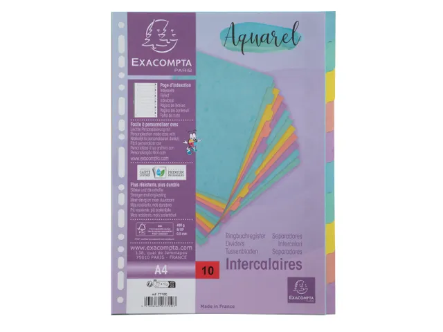 Tabbladen A4 10T glanskarton 400 AQUAREL