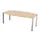 vergadertafel HxBxD 74x200x120/80cm vatvormig NE-esdoorn 4voeten alu