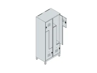 Z-garderobekast,HxBxD 1950x800x500mm,vak B 200/400mm,draaigrendel - 4